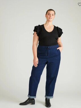 Universal Standard Comfort Denim Drawstring Jeans in Dark Indigo Size (3) 14-16